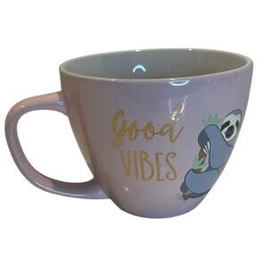 Pink Sloth Coffee Mug Good Vibes Cup 14oz